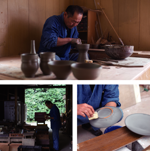 上野焼 職人の作業